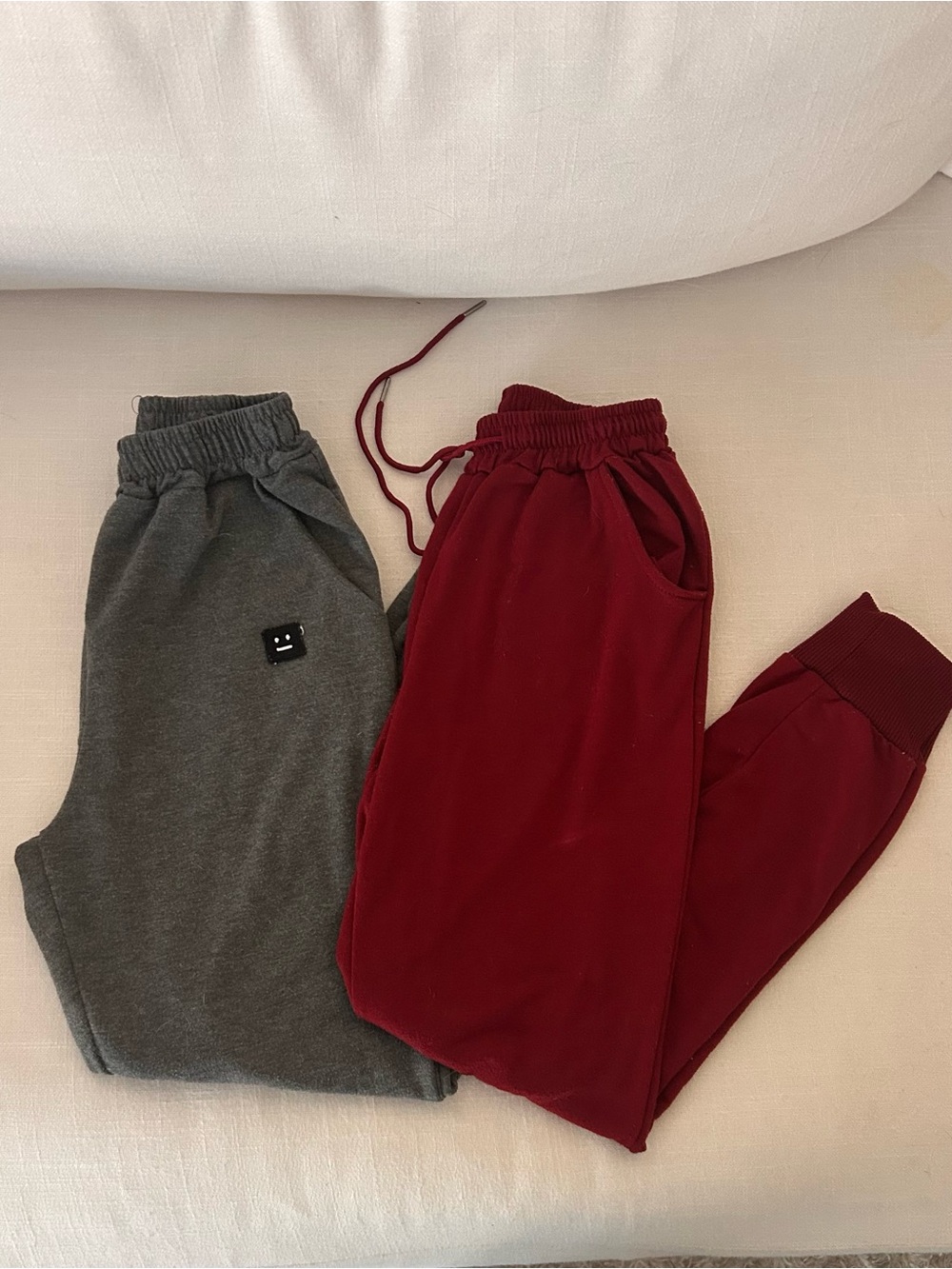 SHEIN Drawstring Joggers set - Gray & Burgundy